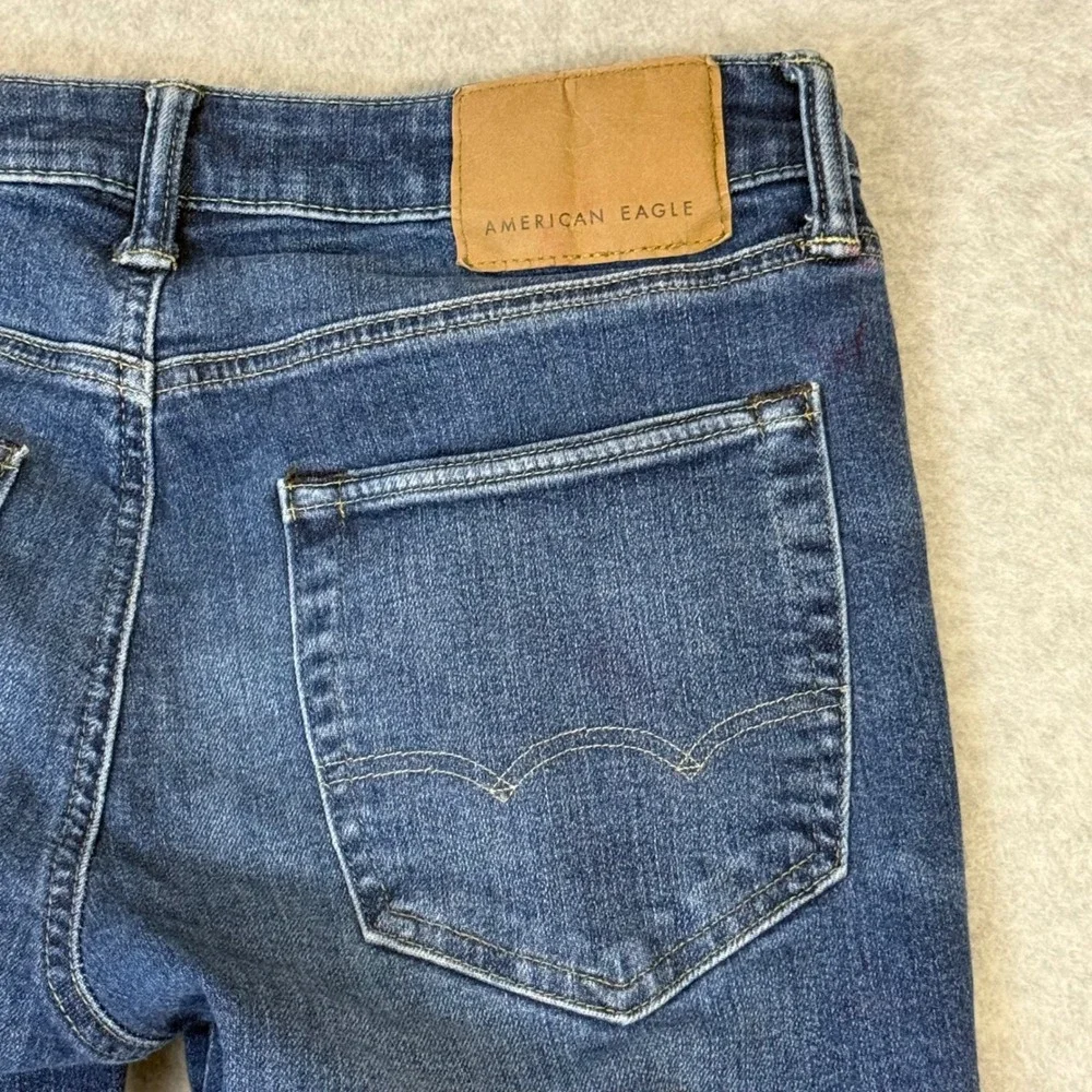 American Eagle Airflex+ Slim Straight Jeans Mens 29x32 Blue Denim Stretch